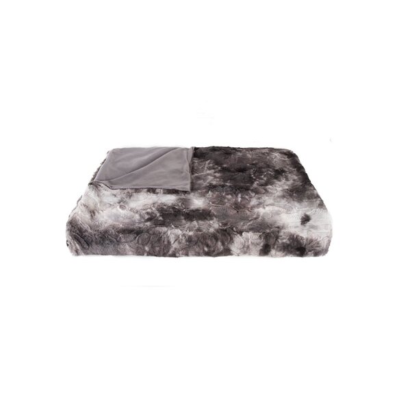 Luxe Home Decor Classic Faux Fur Throw | 1-Piece | charcoal/grey | 50"x60" - Picture 2 of 3